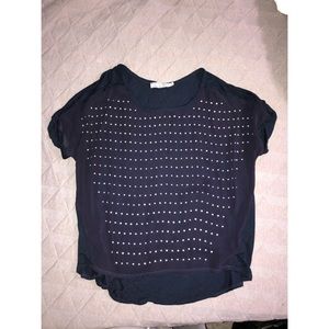 Loose Navy Short Sleeve Top